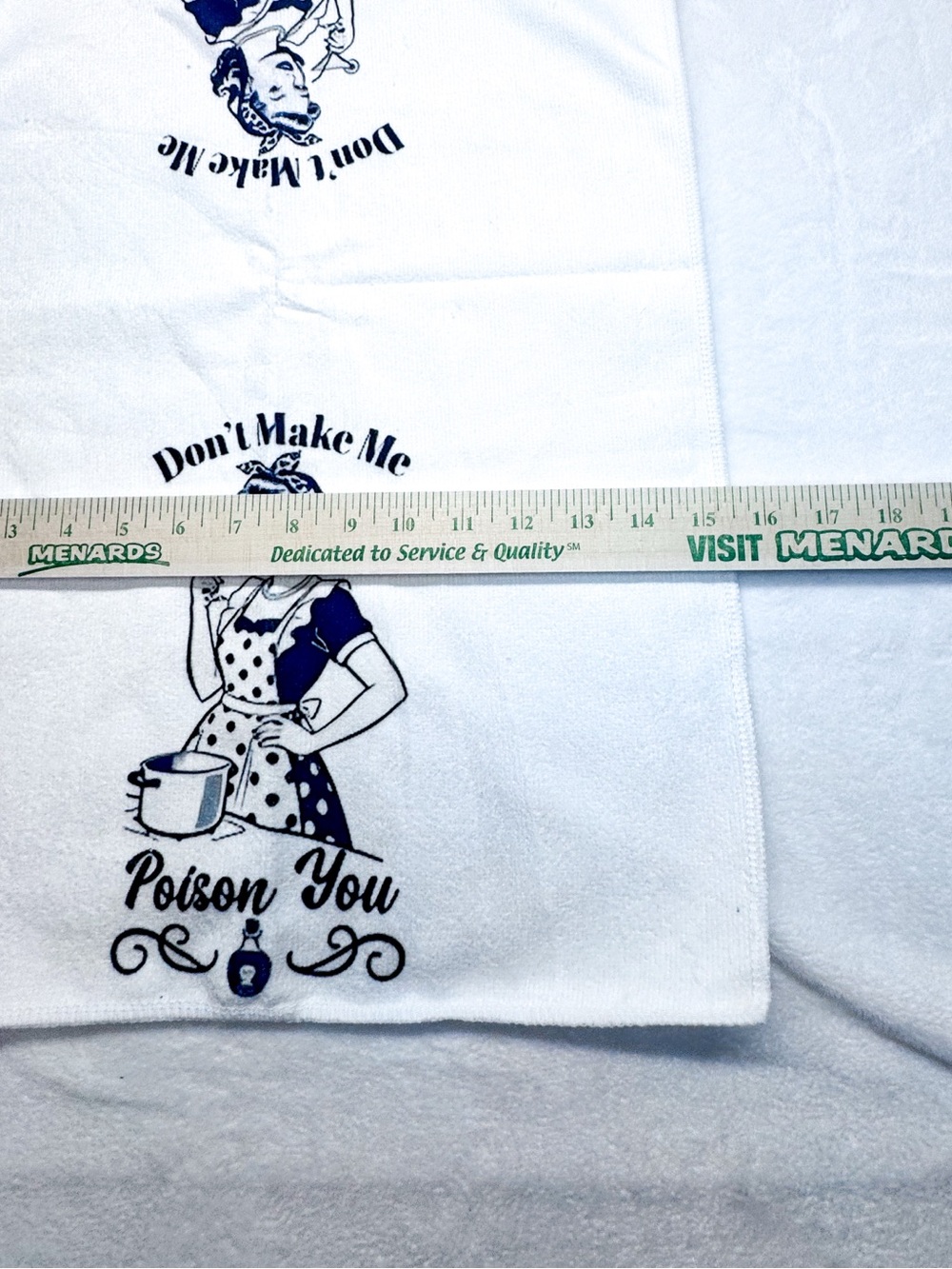 Don’t Make Me Poison You Funny Kitchen Tea Towel White Dish Towel - Picture 5 of 6